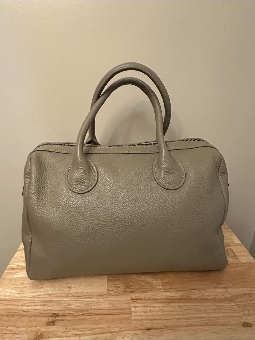 Beck Taupe Leather Montero Satchel - Picture 5 of 16